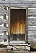 Door of a pre-civil war log cabin.