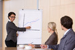 confident business woman giving presentation