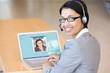 business woman working on laptop