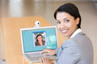business woman working on laptop
