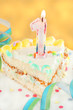 slice of first birthday cake