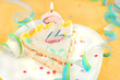 slice second birthday cake
