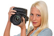 Junges Mädchen mit einer Digitalkamera