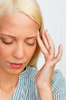 Young woman with migraine headache