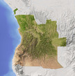 Angola, shaded relief map Angola, shaded relief map
