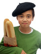 vive la france,  child carrying baguette