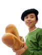 vive la france,  child buying baguette