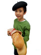 vive la france,  child carrying baguette