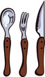 Fork, spoon and knife