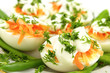 Fresh eggs and vegetables