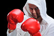 A boxer isolated on a black background A boxer isolated on a black background