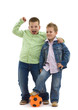 Happy boys with football
