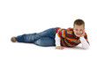 Boy lying on floor