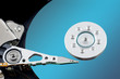 Open hard disk drive (HDD) / blue  gradient