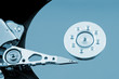 Open hard disk drive (HDD) / blue tint