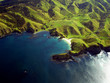 Wrinkled Green Hills of New Zealand Coastline