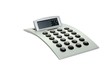 Silver calculator isolated over white