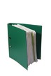 Big green folder with documents isolated on white