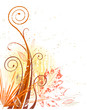 Vector grungeillustration of autumn foliage design.
