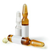 Ampules and pill - pharmacy. Isolated Ampules and pill - pharmacy. Isolated