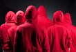 backs of people in red clothes backs of people in red clothes