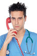 Doctor speaking on the telephone