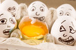 Eggs are scared of broken naber in a box