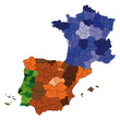 hi detailed vector map of france, spain and portugal hi detailed vector map of france, spain and portugal