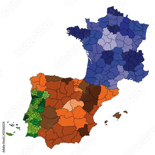 france, spain and portugal
