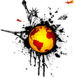 world-splat - grungy travel illustration