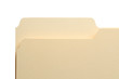 Manila file folder tab isolated on white