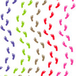 traces de pas multicolores ondulées