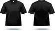 Black T-shirt design template (front & back). Black T-shirt design template (front & back).