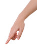 Hand pointing, touching or pressing isolated on white.