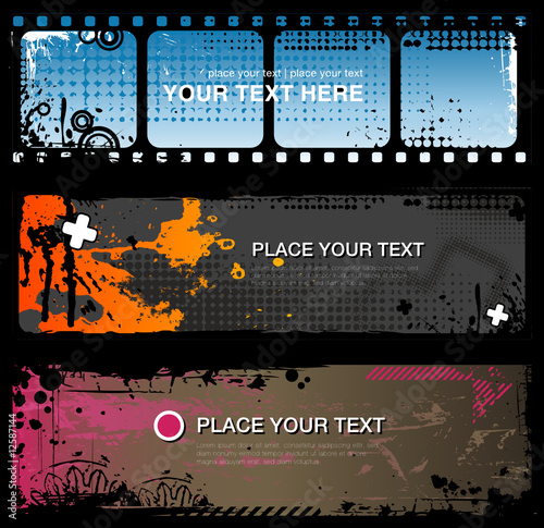 set of three abstract grungy banners/backgrounds set of three abstract grungy banners/backgrounds