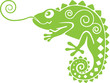 Green lucky chameleon with decor Green lucky chameleon with decor