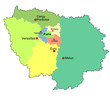 Ile de France  vector map. France regions