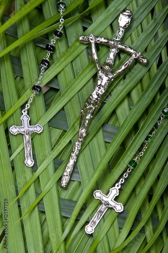 Photo: Crucifix On Palm Leaves Crucifix On Palm Leaves