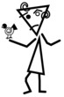 Geometric Man giving a Bird Freedom Geometric Man giving a Bird Freedom