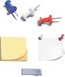 Post-it notes and pins