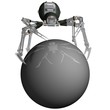 Robot Spider Android on White Sphere