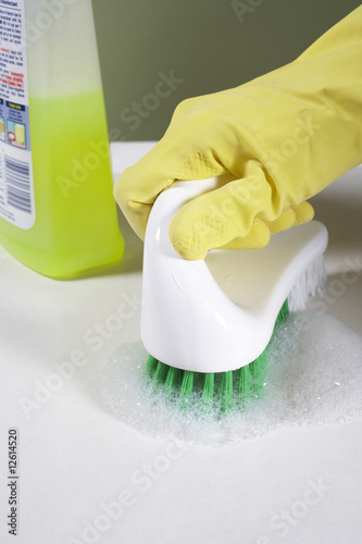 Photo: Scrubbing with Brush Scrubbing with Brush