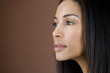 Photo: Portrait of a young black woman with long straight hair Portrait of a young black woman with long straight hair