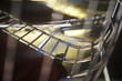 Close up of metal rods of a Bertoia wire chair