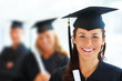 Closeup portrait of female graduate with her friends Closeup portrait of female graduate with her friends