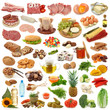 Food collection isolated on white background Food collection isolated on white background