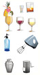 Glasses and bar equipment