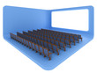Empty cinema hall. Hi-res 3d rendering.