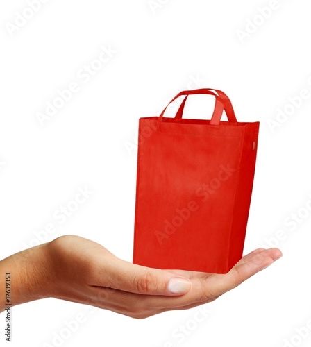 Photo: Red shopping bag Red shopping bag