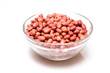 Bowl of redskin peanuts islated on a white background Bowl of redskin peanuts islated on a white background